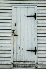 Old wooden door at the Historic English Camp on San Juan Island, Washington, USA