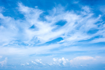 Dynamic sky and clouds with copy space. Abstract wallpaper