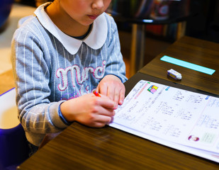 [日本] 宿題をする小学生 (No.2961)