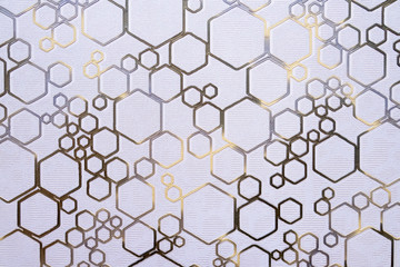 Abstract silver metal background. Geometric hexagons
