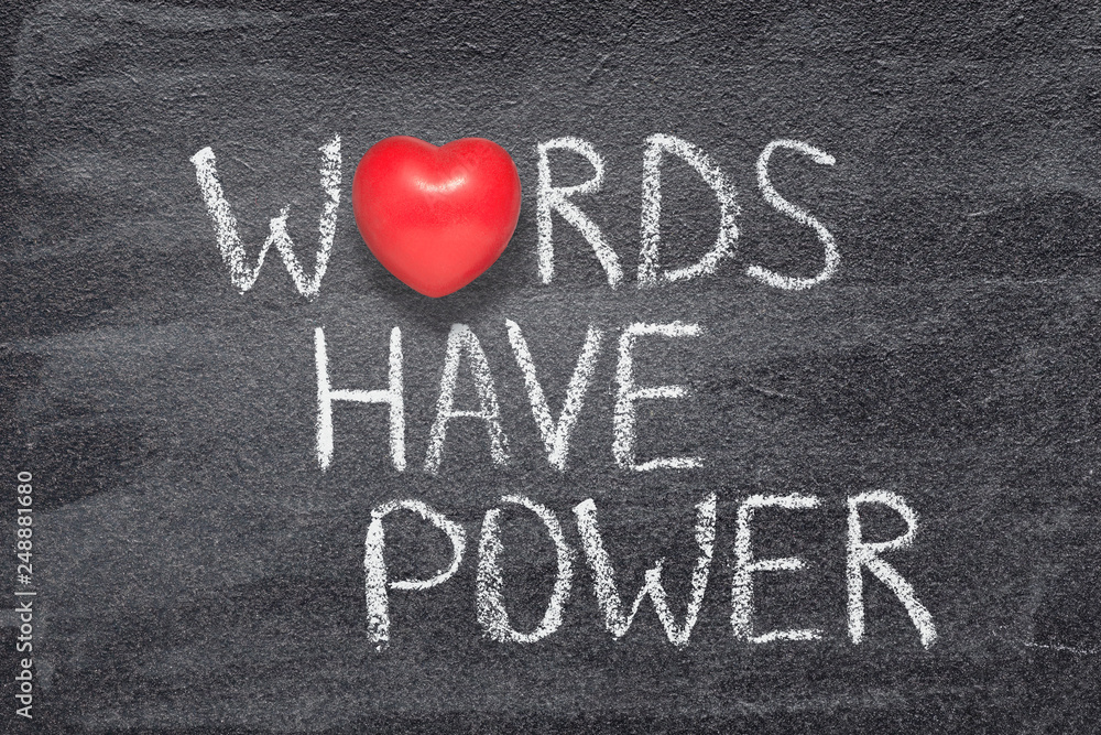 Poster words have power heart