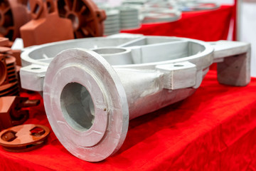 iron casting parts housing pump or blower casting by green sand or shell mold process on red table