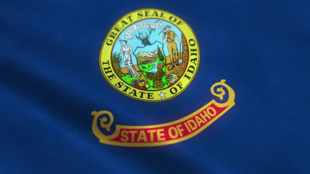 state of idaho flag waving in the wind