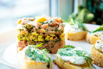 Salmon tartare with avocado
