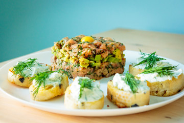 Salmon tartare with avocado