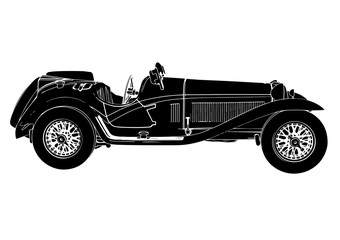 vintage sport car silhouette vector