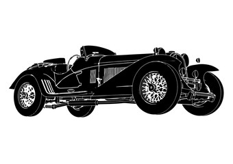 vintage sport car silhouette vector