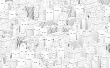 Low poly modern city model. 3D render