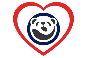 love panda logo concept icon