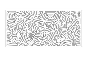 Set decorative card for cutting. Mosaic line pattern. Laser cut panel. Ratio 1:2. Vector illustration.