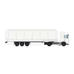 Trailer truck with cistern. Heavy transport vehicle