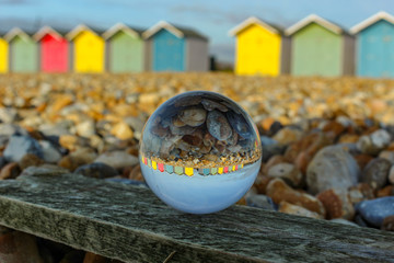 Beach Huts, through a Lensball
