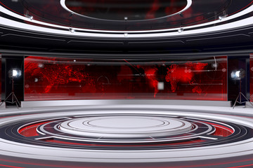 Tv Studio Interior. 3d Illustration.