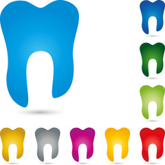 Zähne Sammlung in Farbe, Zahn, Zahnmedizin Logo