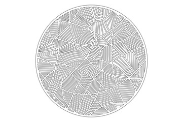 Set decorative circle card for cutting. Mosaic line pattern. Laser cut panel. Vector illustration.