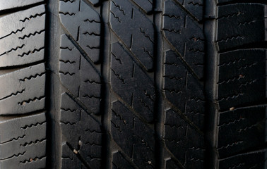 Close up pattern used of car tire.