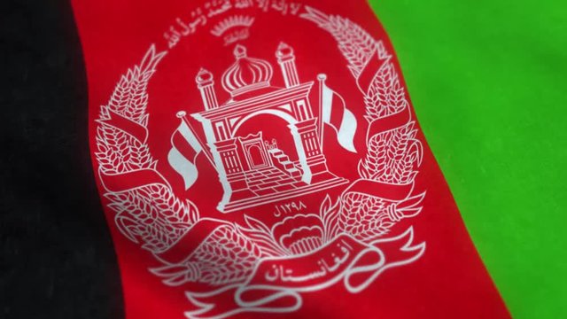 flag of afghanistan waving in the wind loop