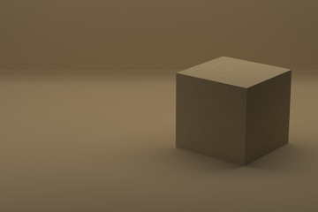 Simple cube on the background.