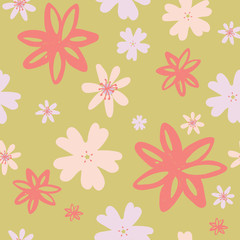 Cute background in spring colors. Pretty seamless repeat pattern for textiles, paper items, stationery, invitations, home decor and graphic design.