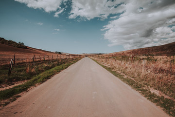 A road through a valley.