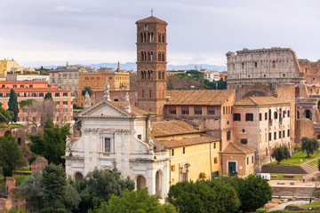 Architecture of the old town in Rome, Italy