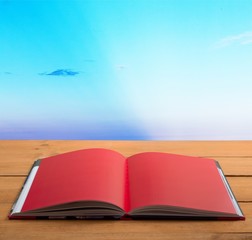 Books collection on dark background with copy space