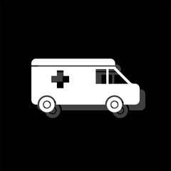 Ambulance icon flat