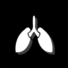 Lungs icon flat