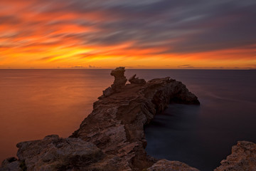 Obraz premium Sunrise in the Cap Martinet on the island of Ibiza