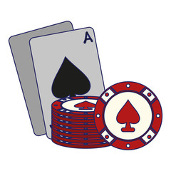 Casino cards with chips