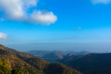 Fototapeta na wymiar Beautiful view of mountain with blue sky natural background.