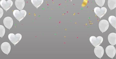 Valentines day. banner template background Colorful Balloons. With Colorful Balloons  Party & Sale Design Happy Luxury