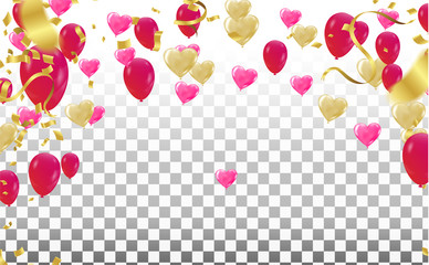 Valentines day. banner template background Colorful Balloons. With Colorful Balloons  Party & Sale Design Happy Luxury