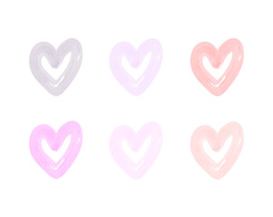 Watercolor hearts set