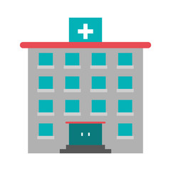 Hospital building symbol isolated