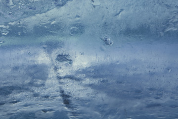 The texture of the ice. The frozen water.Winter background  