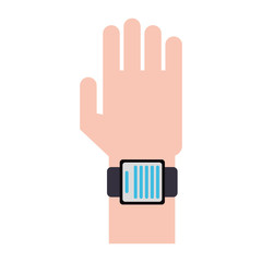 hand using smartwatch