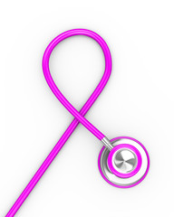 Fototapeta premium 3d stethoscope pink breast cancer awareness ribbon