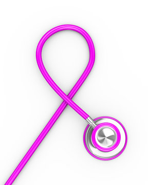3d stethoscope pink breast cancer awareness ribbon