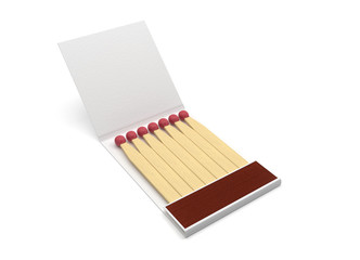 Matches. Box mockup. 3d rendering illustration isolated on white background
