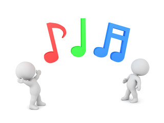 3D Characters and Musical Notes