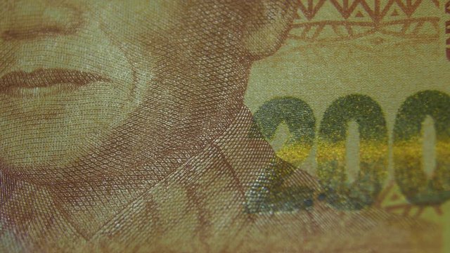 This is the Macro view of a normal paper banknote/ money/ currency of 200 South African Rand
