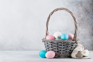 Easter eggs in basket