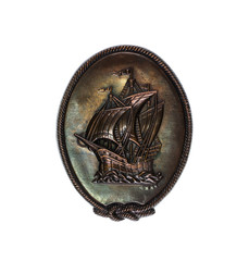 engraving of a sailing ship
