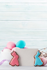 Easter greeting card with eggs