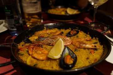 Traditional paella served in Madrid