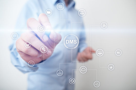 DMS Data management system structure. Document flow and information storage.
