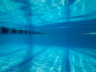 Fototapeta na wymiar view of the poll underwater. blue. sport.