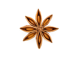 Anise star on white