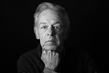 Portrait of an old man with facial expression
